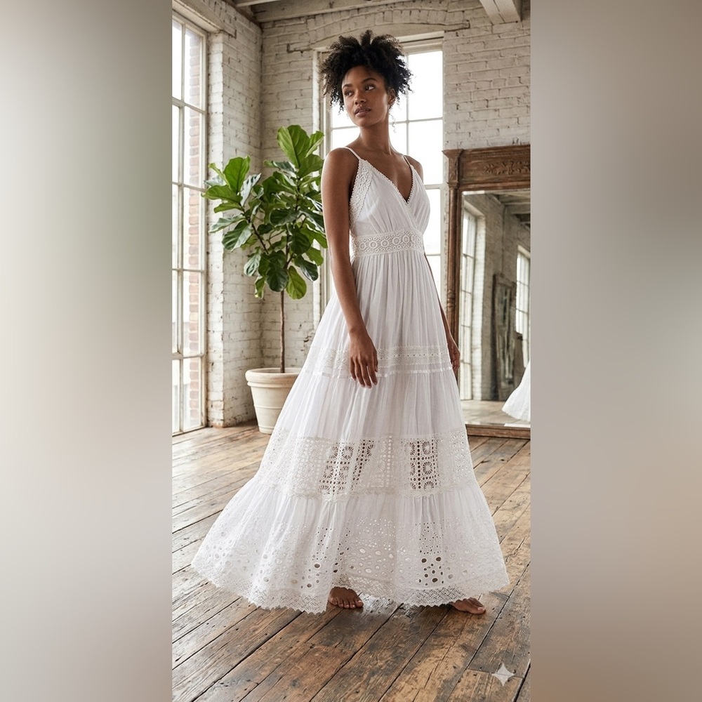 Magic White Eyelet Maxi Dress